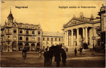 1907 Nagyvárad, Oradea; Szigligeti színház és Emke kávéház / theatre, cafe