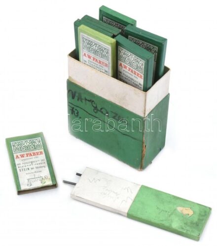 A. W. Faber Castell ceruzahegyek, 7 doboz, némelyik hiányos tartalommal