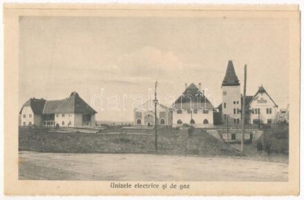 Marosvásárhely, Targu Mures; Uzinele electrice si de gaz / Elektromos és gázüzemek / electric and gas plants (képeslapfüzetből / from postcard booklet) (non PC)