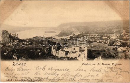 1902 Dévény, Theben a. d. Donau, Devín (Pozsony, Bratislava); várrom / castle ruins