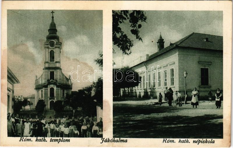 Jákóhalma, Jászjákóhalma; Római katolikus templom és iskola (fl)