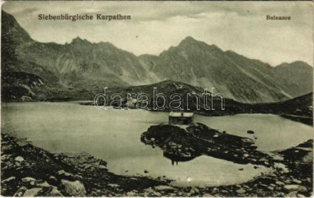 1917 Fogarasi-havasok (Fogarasi Kárpátok), Fogarascher Karpathen, Muntii Fagarasului; Lacul Balii si Casa de piatra, Balea / Buleasee mit Steinhütte / Bilea-tó, menedékház / chalet, lake. Nr. 339. Jos Drotleff. Phot. E. Fischer + 'BRASSÓ -