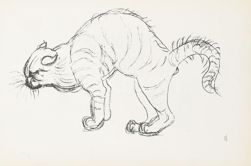 Medgyessy (Ferenc) Száz rajza. Bp., 1956., Medgyessy Ferenc,(MNM-Történeti Múzeum-ny.), 2 sztl. lev. + 100 t. A neves szobrászművész (1881-1958) saját kiadásában, sokszorosított eljárással készült, kis példányszámú mappája. - Image 3