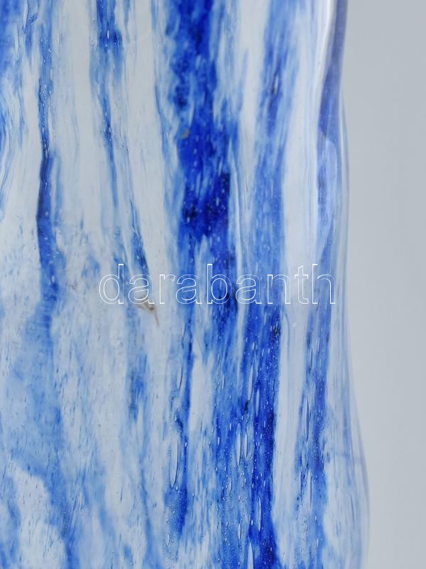 Retró fújt üveg díszváza, kopott, teteje lecsiszolt m:32cm - Image 2