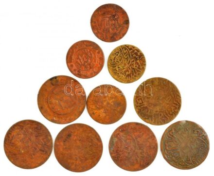 Jemen / Észak-Jemen 1929-1960 (1347-1379) 10db-os Br érmetétel T:2-,3 Yemen / North Yemen 1929-1960 (1347-1379) 10pcs Br coin lot C:VF,F