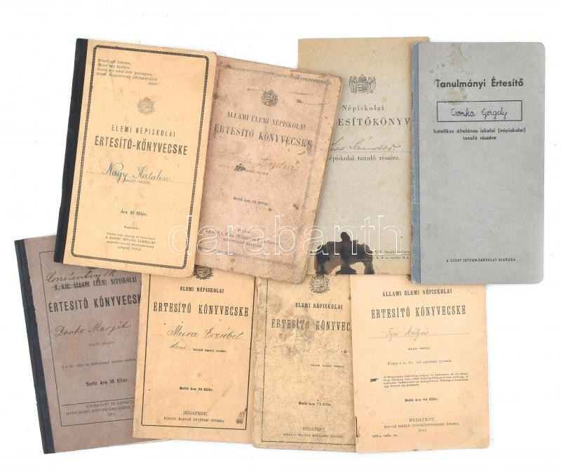 8 db vegyes tanulmányi értesítő