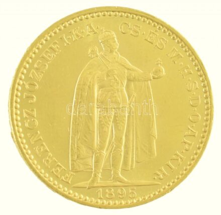1895KB 20K Au 'Ferenc József' Körmöcbánya (6,76g/0.900) T:2 ph. Hungary 1895KB 20 Korona Au 'Franz Joseph' Kremnitz (6,76g/0.900) C:XF edge error Adamo K9, Krause KM#486