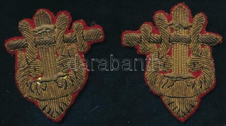 XX. sz. eleje. katonai paroli. Aranyozott fémszál, posztó 5 cm