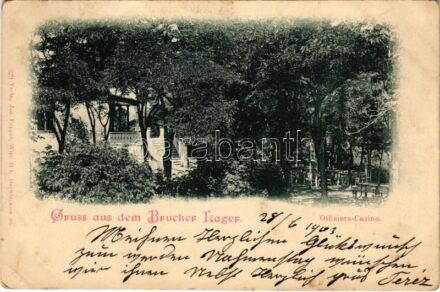 1903 Lajtabruck, Bruck an der Leitha; Brucker Lager, Offiziers Casino / laktanya, tiszti kaszinó / military barracks, officers casino (fl)