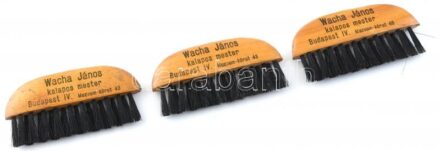 cca 1910 3 db kalapkefe Wacha János jelzett 9,5 cm