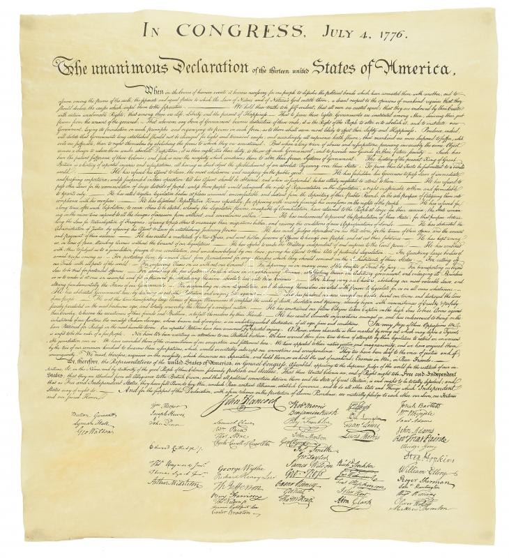 1776 Amerikai Függetlenségi Nyilatkozat REPRINT!, felcsavarva