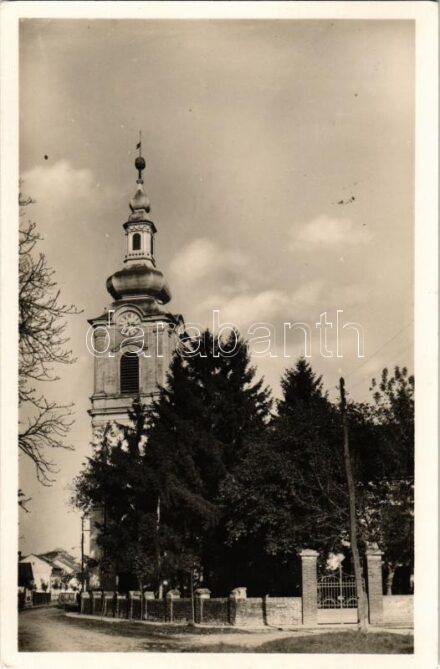 1942 Nagykároly, Carei; Református templom. Józsa János kiadása / Calvinist church