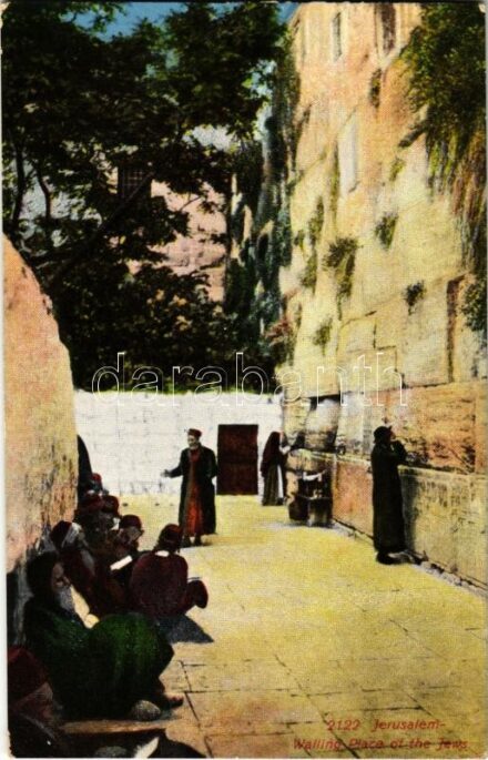 Jerusalem, Wailing Place of the Jews. Judaica / Sirató fal zsidókkal Jeruzsálemben