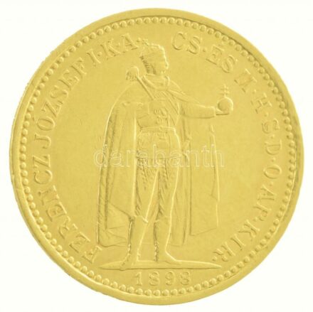 1898KB 10K Au 'Ferenc József' Körmöcbánya (3,38g/0.900) T:2 Hungary 1898KB 10 Korona Au 'Franz Joseph I' Kremnitz (3,38g/0.900) C:XF Adamo K8