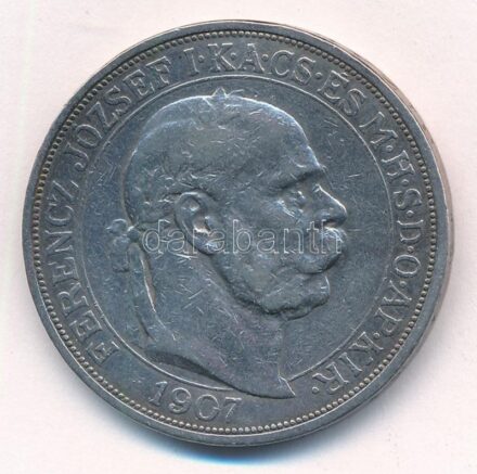 1907KB 5K Ag 'Ferenc József koronázásának 40. évfordulója' T:2- ph. Adamo K7.1