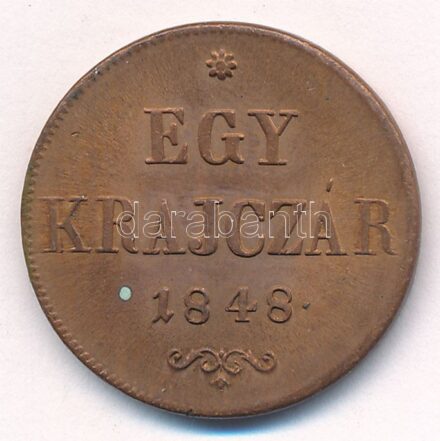 1848. 1kr Cu T:1-,2 Adamo B1