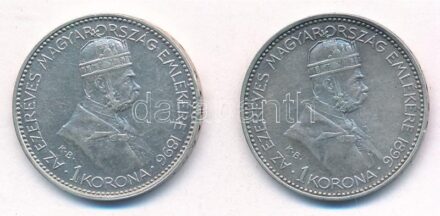 1896KB 1K Ag 'Millenium' (2x) T:2 patina Adamo K5.2