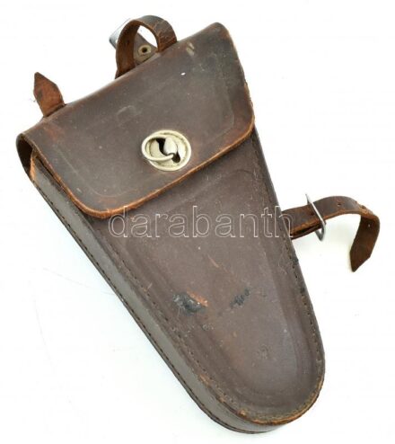 Bőr bicikli táska, kopásnyomokkal, 17×11,5 cm