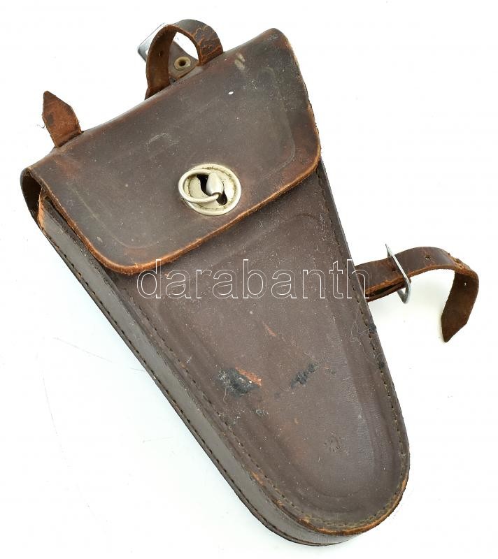 Bőr bicikli táska, kopásnyomokkal, 17×11,5 cm