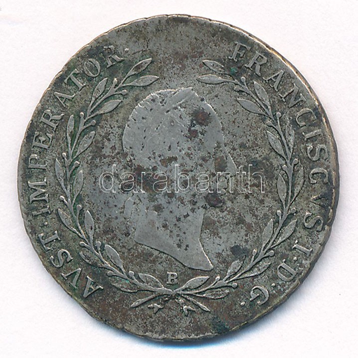 1830B 20kr Ag 'Ferenc' T:3 patina