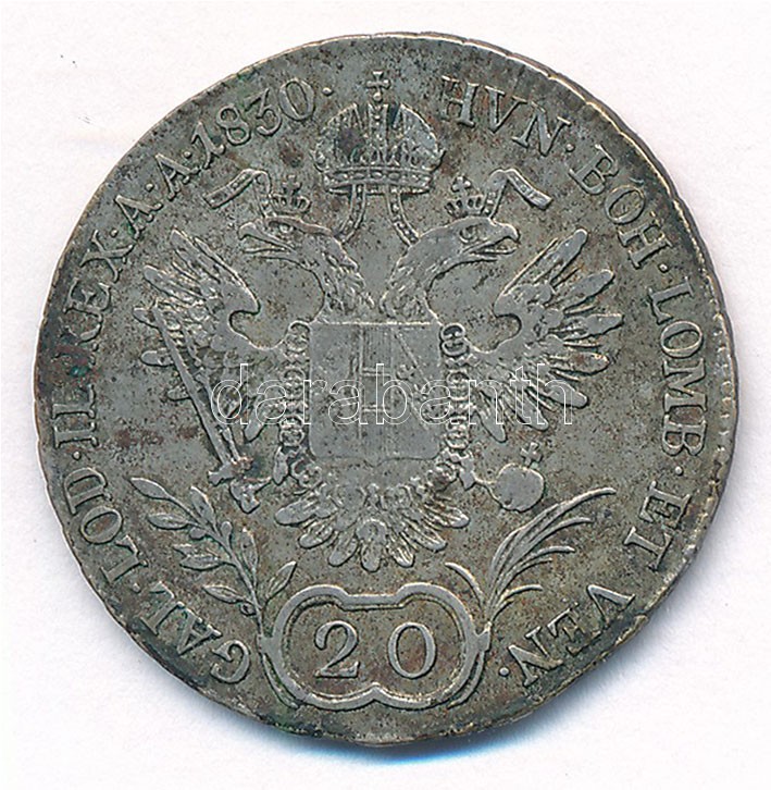 1830B 20kr Ag 'Ferenc' T:3 patina - Image 2
