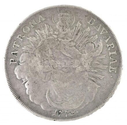 Német Államok / Bajorország 1775. Tallér Ag 'III. Miksa / Madonna' München (27,57g) T:3 German States / Bavaria 1775. Thaler Ag 'Maximilian III, Josef' Munich (27,57g) C:F Krause KM#519.1