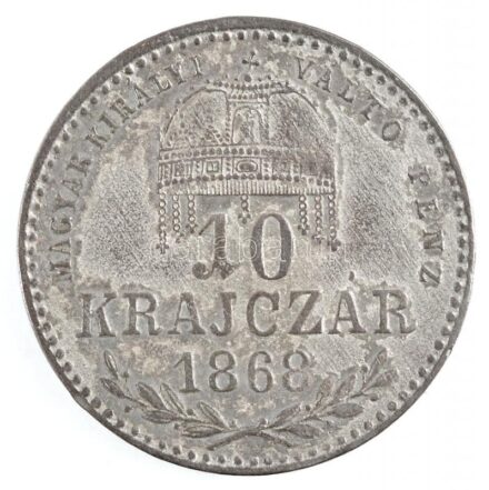 1868GYF 10kr Ag 'Magyar Királyi Váltó Pénz' T:3 Adamo M10.1