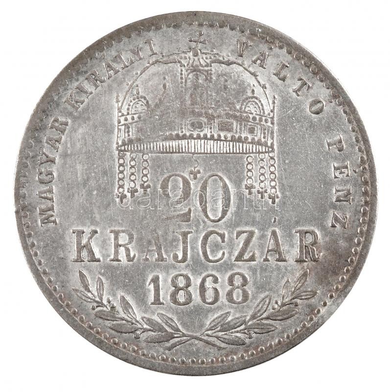 1868KB 20kr Ag 'Magyar Királyi Váltó Pénz' T:3 Adamo M11.1