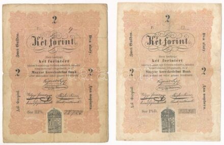 1848. 2Ft 'Kossuth bankó' (2x) T:III,III- egyik restaurált Adamo G105