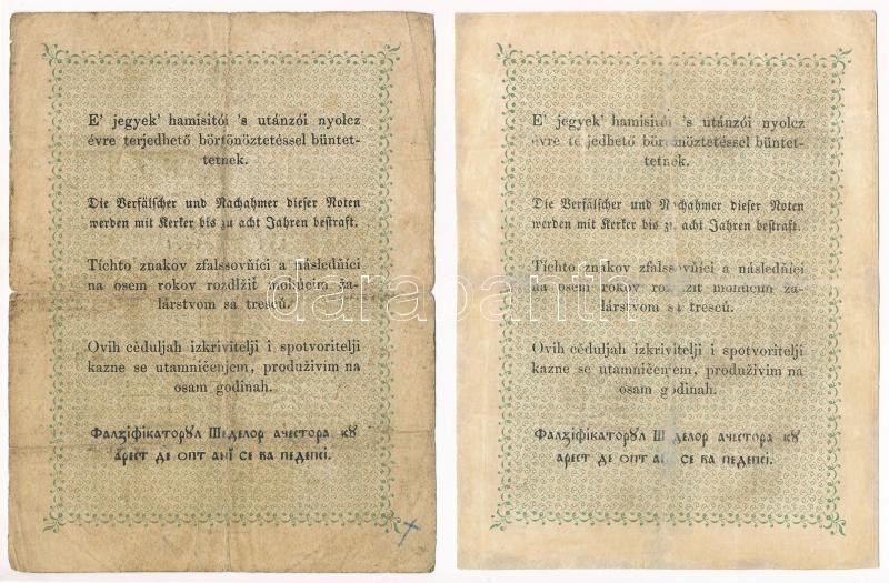 1848. 2Ft 'Kossuth bankó' (2x) T:III,III- egyik restaurált Adamo G105 - Image 2