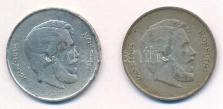 1947. 5Ft Ag 'Kossuth' (2x) T:2-,3 patina Adamo F8.1