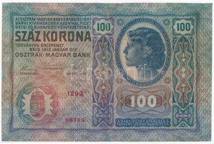 1912. 100K T:III,III- restaurált Adamo K28