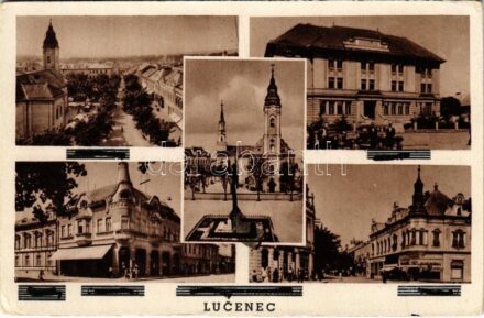 1946 Losonc, Lucenec; mozaiklap / multi-view postcard (EK)