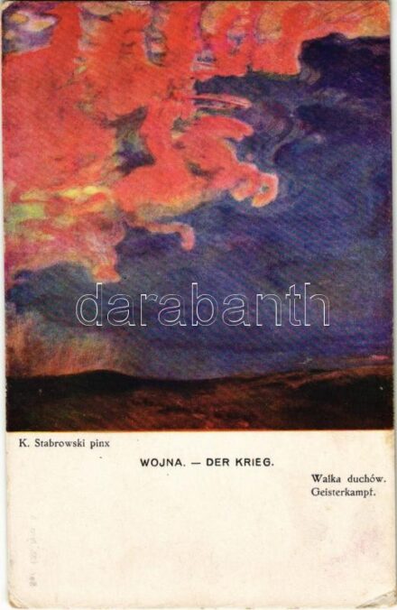 1916 Wojna, Walka duchów / Der Krieg / Polish military art postcard s: K. Stabrowski (EK)