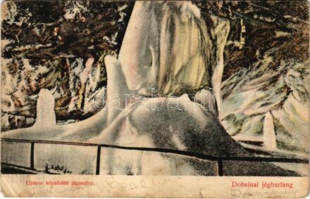 Dobsina, Dobschau; Dobsinská l'adová jaskyna / Dobschauer Eishöhle / Dobsinai jégbarlang, belső. Újonnan képződött jégoszlop / ice cave, interior (EB)