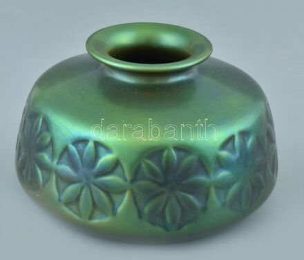 Zsolnay eozin mázas váza. Jelzett, hibátlan. d: 13 cm, m: 6,5 cm