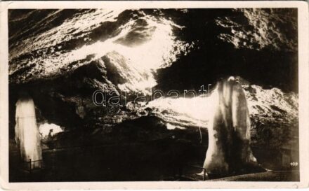 1925 Dobsina, Dobschau; Dobsinská l'adová jaskyna / Dobschauer Eishöhle / Dobsinai jégbarlang, belső / ice cave, interior (EK)