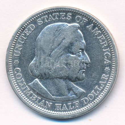 Amerikai Egyesült Államok 1893. 1/2$ Ag 'Columbiai fél dollár' T:2 USA 1893. 1/2 Dollars Ag 'Columbian Half-Dollar' C:XF