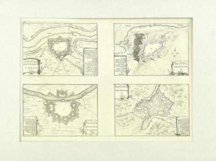 cca 1700-1720 Plan de Luxemburg, Plan de la Ville de Thionuille, Plan de Montmedy, Plan de la Ville de'Anuillier, rézmetszet, jelzés nélkül, (in: Les Forces de l'Europe, Asie, Afrique et Amerique, ou description des principales villes, avec