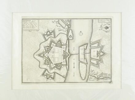 cca 1700-1720 Huningue/Hüningen látképe, rézmetszet, jelzés nélkül, (in: Les Forces de l'Europe, Asie, Afrique et Amerique, ou description des principales villes, avec leurs fortifications, ...Dessigne?es par les meilleurs ingenieurs,