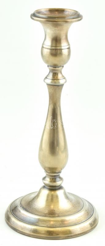 Ezüst (Ag) Gyertyatartó. Greggio olasz design ezüst. Jelzett, 1980 körül, bruttó: 200g, m:23cm.