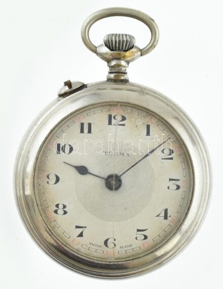 Fém tokos Terma zsebóra jelzett, cca 1910. Működő, jó állapotban, üveg törött d: 43 mm