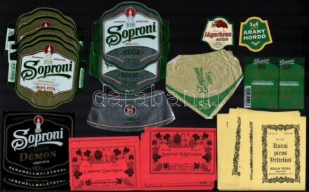 Soproni sörcímkék és borcímkék vegyes tétele