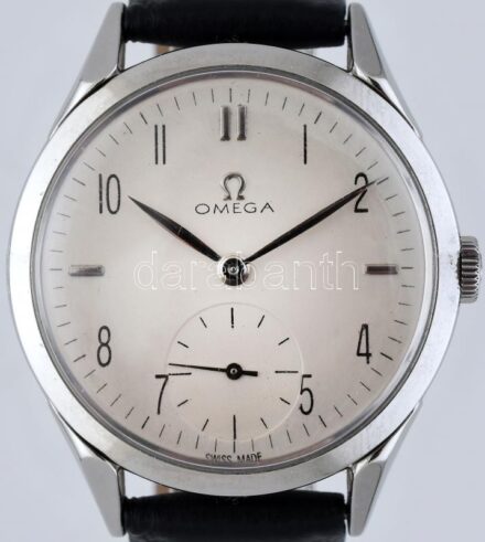 Omega 265, férfi, mechanikus, karóra, bőr szíjjal, 1947 körül, működik, eredeti koronával, szép állapotban. d:37mm, sorozatszám: 11786897 / Cal. Omega 265 - Caixa Aço - SEM RESERVA.