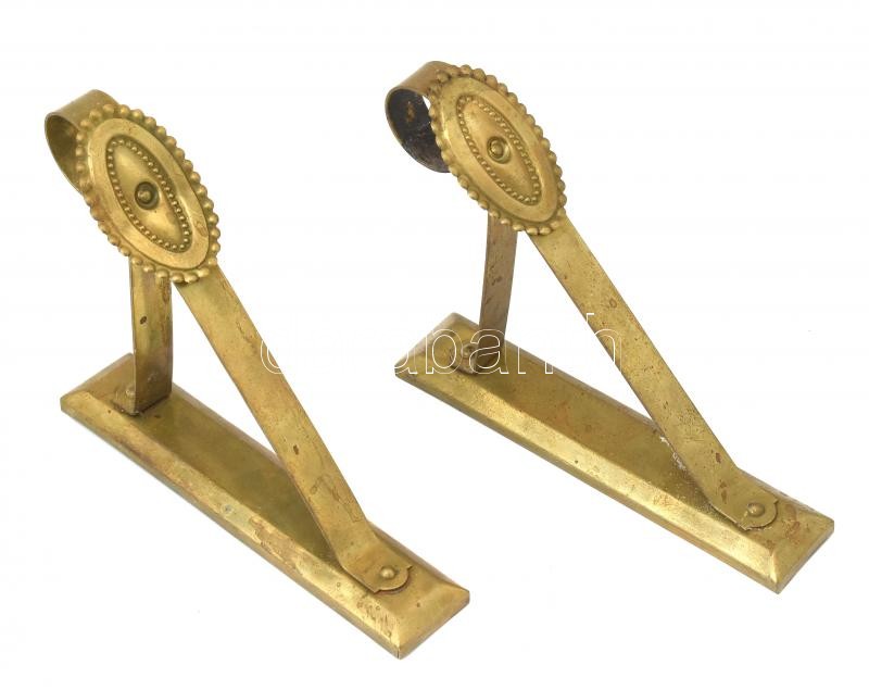 2db réz karnis, kopott.