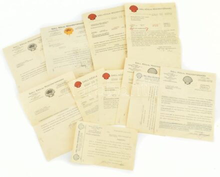 ca 1940 Shell kőolaj RT 11 db fejléces számla