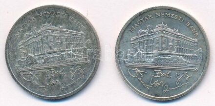 1992. 200Ft Ag 'MNB' (2x) T:2 patina Adamo F13