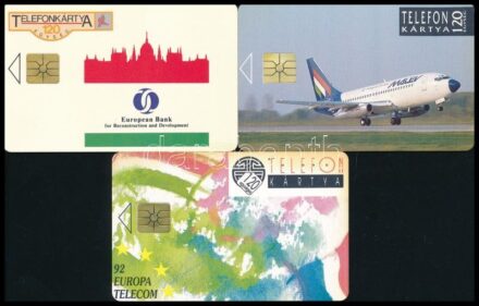 1992 MATÁV 3 db klf első magyar 'S' telefonkártya, csak 8-10-20 000 példányos, jó állapotban