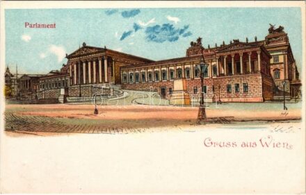 Wien, Vienna, Bécs; Parlament. litho