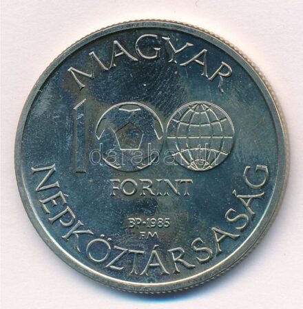 1985. 100Ft alpakka 'Labdarúgó Világbajnokság 1986. - Mexikó térkép' T:1